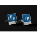 Stainless Steel Cufflinks - Square colorfilled